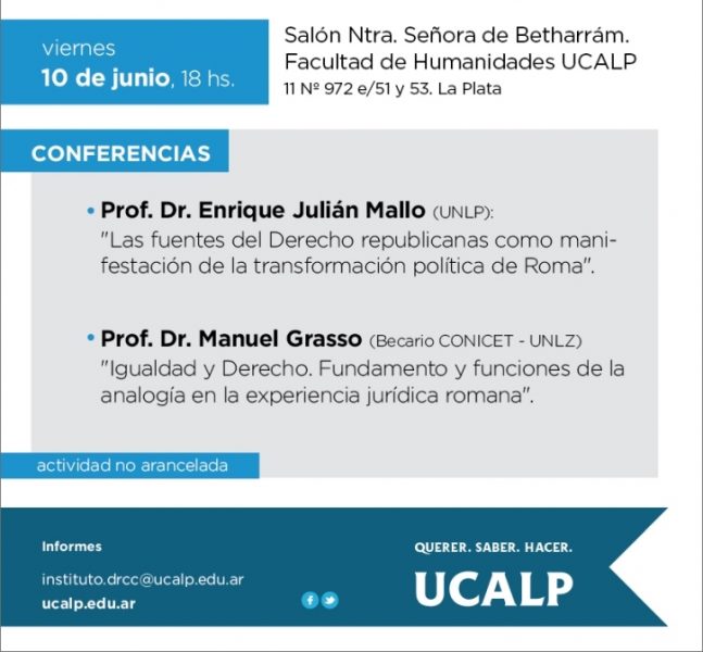 Evento del Instituto de Derecho Romano y Cultura Clásicaabajo