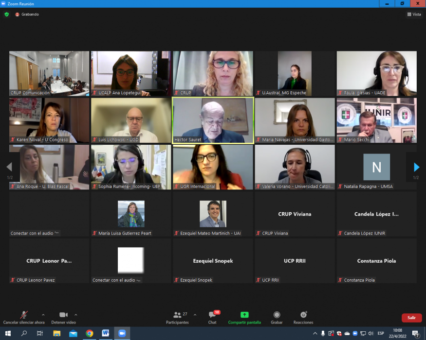 Primer reunión anual de la Unidad de Vinculación Académica de Relaciones Internacionales del CRUP