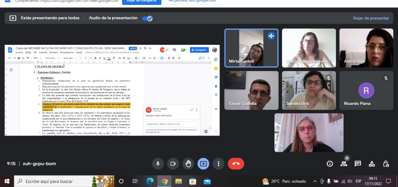 Autoevaluación de las Facultades, Extensión y Subsedes 