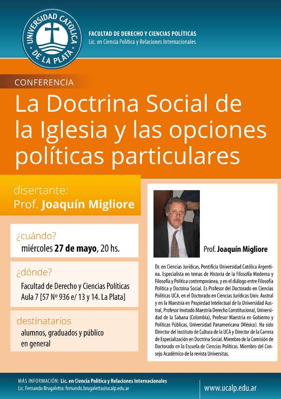 Conferencia en la UCALP del Prof. Joaquín Migliore