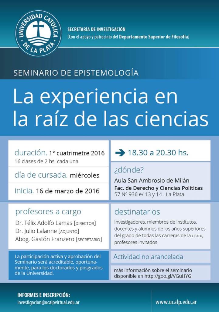 Seminario de Epistemología Seminario de Epistemología